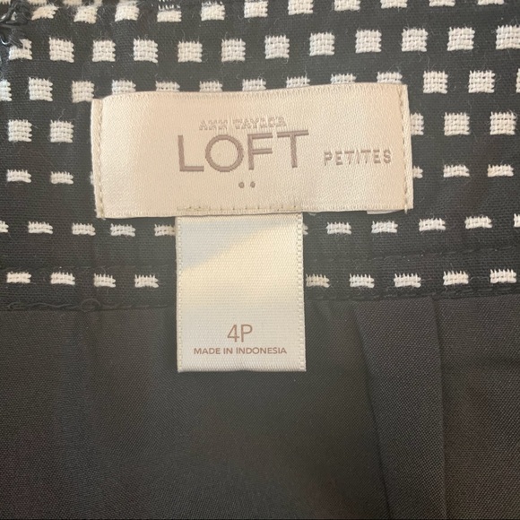 ✅ Ann Taylor LOFT Black White Square Pattern Skirt - Picture 5 of 9